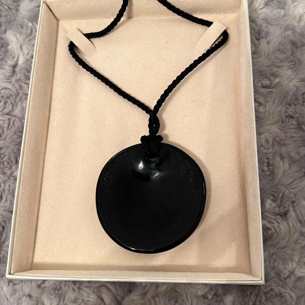 Vintage Antica Murrina Venezia Black Round Pendant Necklace BNIB - Picture 8 of 10